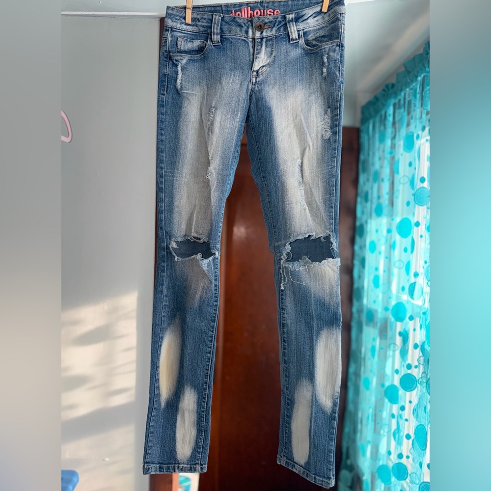 Dollhouse Distressed Blue Boyfriend Jeans